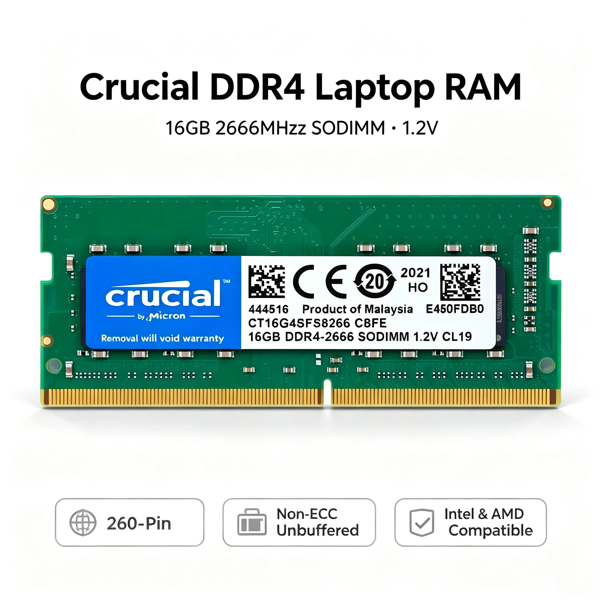 Crucial 1 pièce/2 pièces, mémo - Ddr4 2400Mhz avis et prix