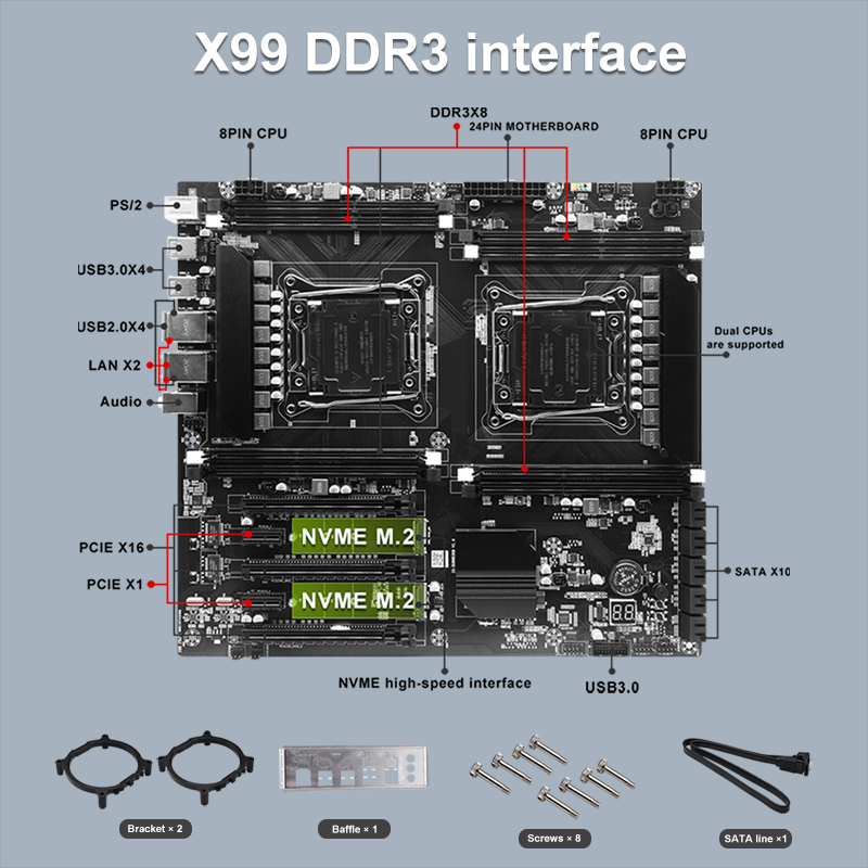 X99 carte mère CPU double pris - Ecc Ram Server avis et prix